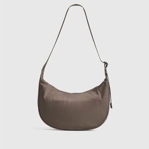 Quince Revive Nylon Crescent Shoulder Bag in Ash Grey